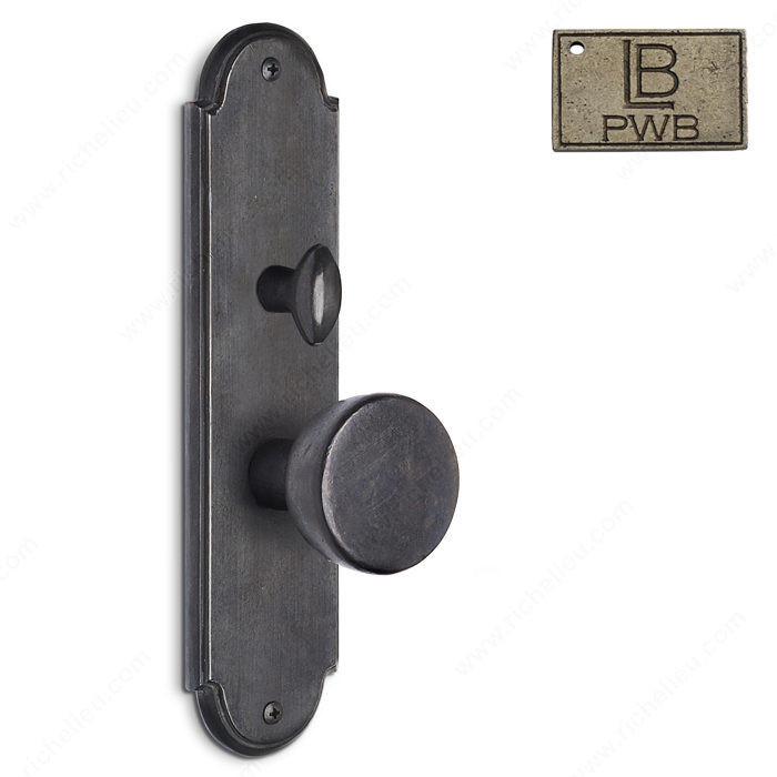 Right Hand Reverse Mortise Escutcheon Entry, Knob K2/K2, 2.50 - Montana, Finish Pewter Bronze