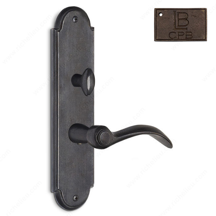 Right Hand Reverse Mortise Escutcheon Entry, Lever L1/L1, 2.50 - Montana, Finish Copper Bronze