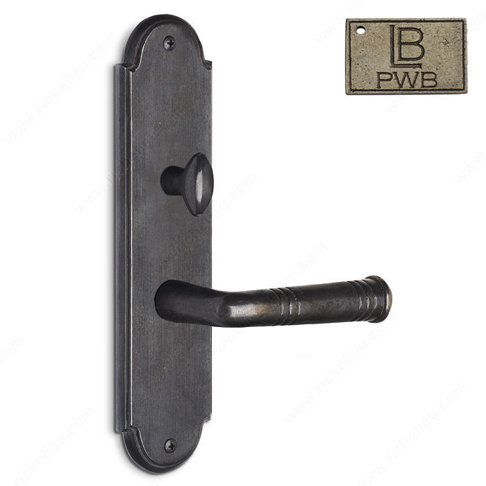 Right Hand Reverse Mortise Escutcheon Entry, Lever L3/L3, 2.50 - Montana, Finish Pewter Bronze
