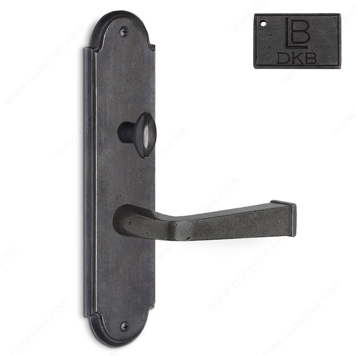 Right Hand Reverse Mortise Escutcheon Entry, Lever L4/L4, 2.50 - Montana, Finish Dark Bronze