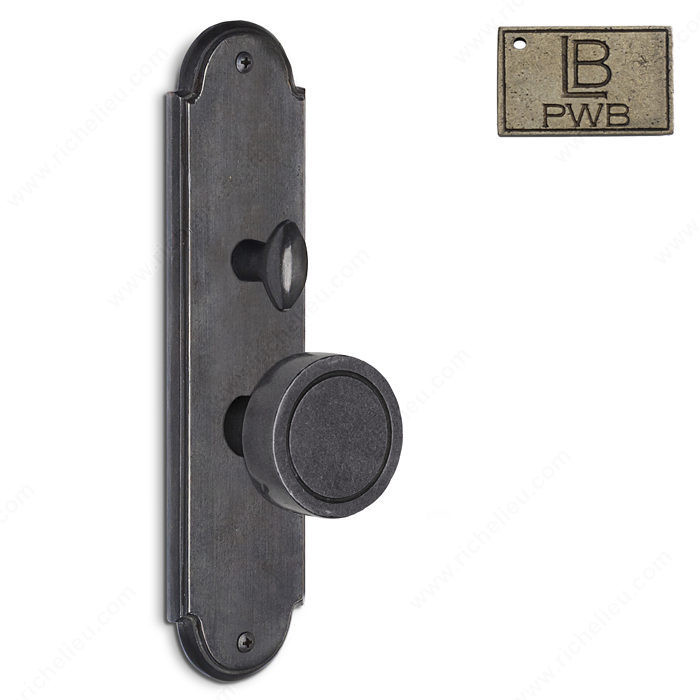 Right Hand Reverse Mortise Escutcheon Entry, Knob K4/K4, 2.75 - Montana, Finish Pewter Bronze