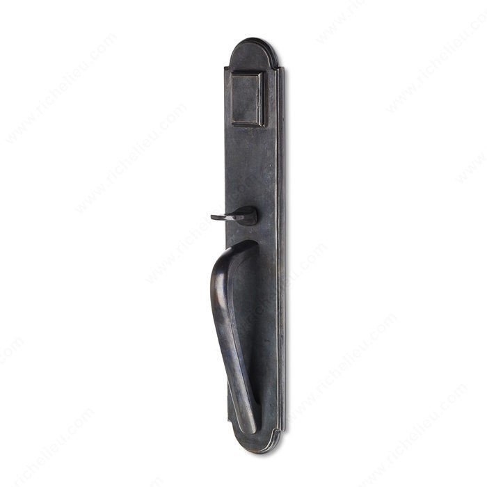 Left Hand Reverse Mortise Handle Entry, Knob K4, 2.50 - Montana, Finish Dark Bronze