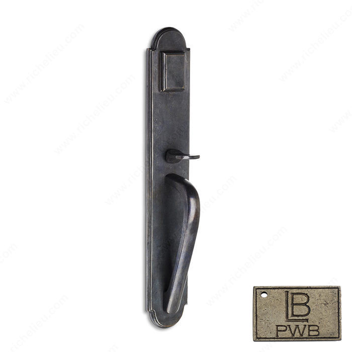 Right Hand Reverse Mortise Handle Entry, Knob K2, 2.75 - Montana, Finish Pewter Bronze