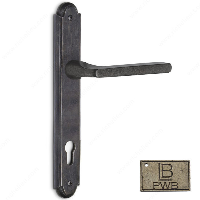 Right Hand Multipoint Entry, European Cylinder, Lever L2 - Montana, Finish Pewter Bronze