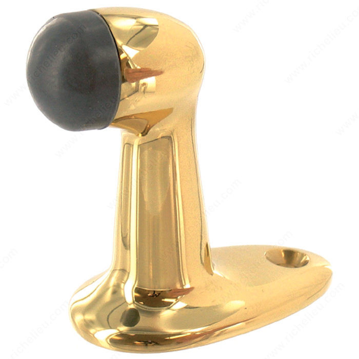 Floor Mounted Door Stop - Solid Brass, Finish Polished Brass