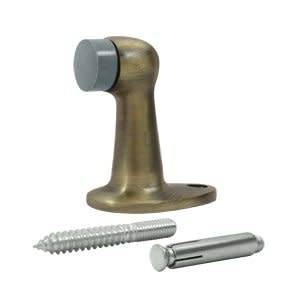 Floor Mounted Door Stop - Solid Brass, Finish Antique Brass
