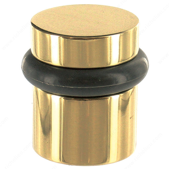 Cylindrical Door Stop, Finish Polished Brass