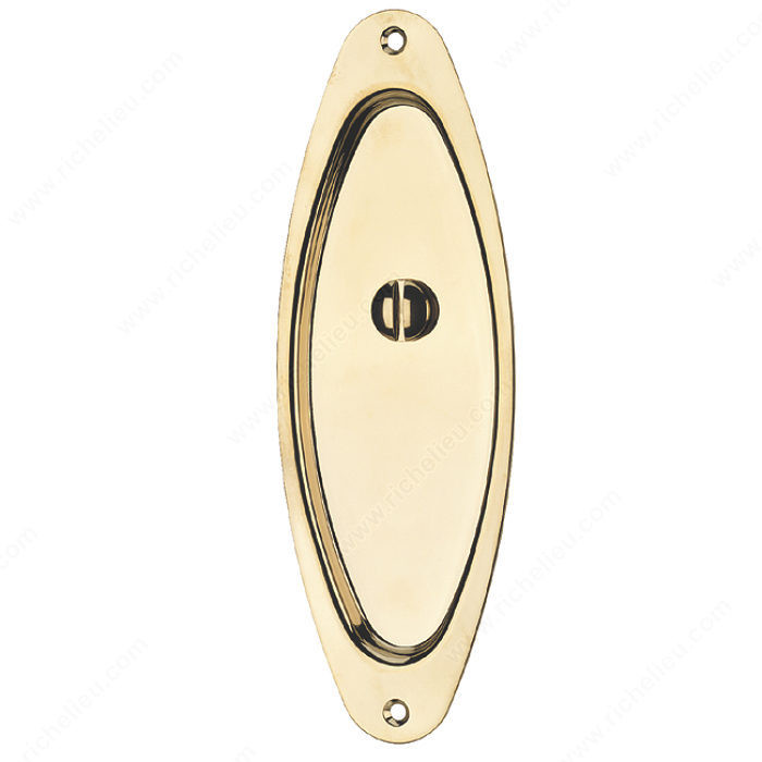 Pocket Door Privacy Lock & Latch - Plate Style: Oval,