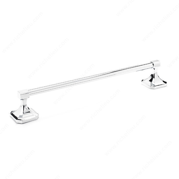 Towel Bar - Riviera Collection, Length - Overall Dimensions 522 mm, Finish Chrome, Center-to-Center 444 mm