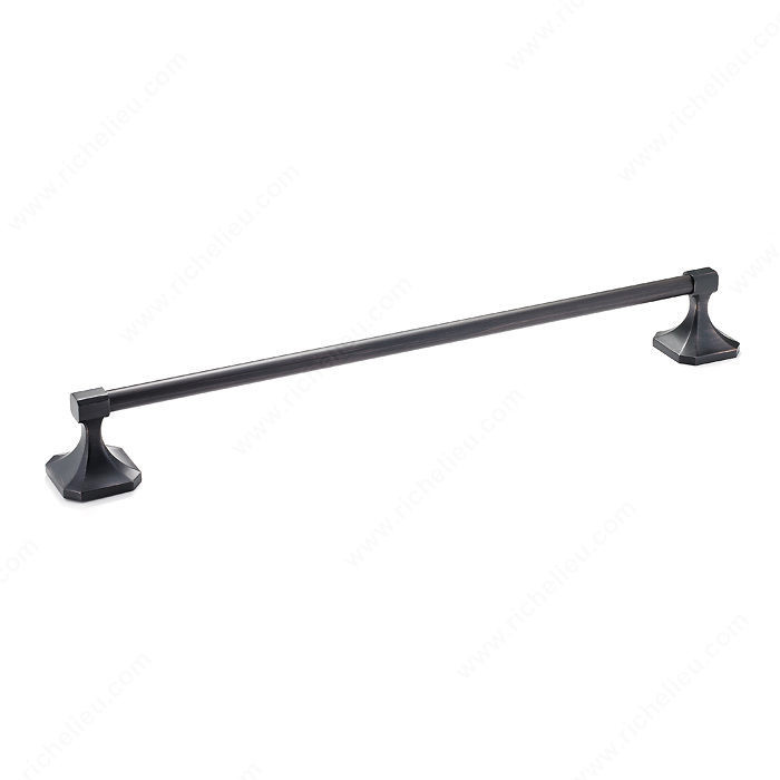 Towel Bar - Riviera Collection, Length - Overall Dimensions 677 mm, Finish Brushed Oil-Rubbed Bronze, Center-to-Center 584 mm