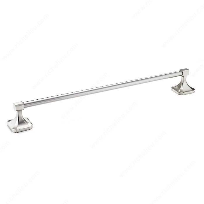 Towel Bar - Riviera Collection, Length - Overall Dimensions 677 mm, Finish Brushed Nickel, Center-to-Center 584 mm