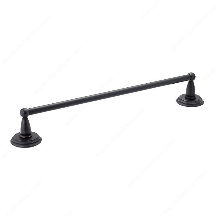 Towel Bar - Montebello Collection, Length - Overall Dimensions 520 mm, Finish Brushed Oil-Rubbed Bronze, Center-to-Center 455 mm