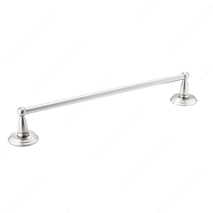 Towel Bar - Montebello Collection, Length - Overall Dimensions 520 mm, Finish Brushed Nickel, Center-to-Center 455 mm