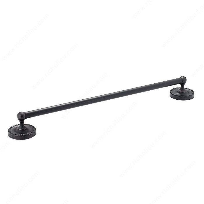 Towel Bar - Cambridge Collection, Length - Overall Dimensions 520 mm, Finish Brushed Oil-Rubbed Bronze, Center-to-Center 444 mm