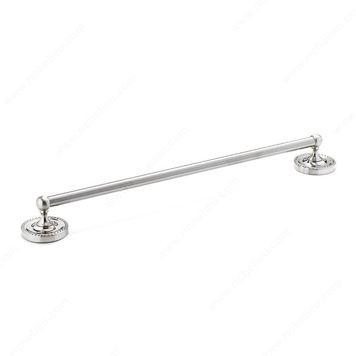 Towel Bar - Cambridge Collection, Length - Overall Dimensions 520 mm, Finish Brushed Nickel, Center-to-Center 444 mm