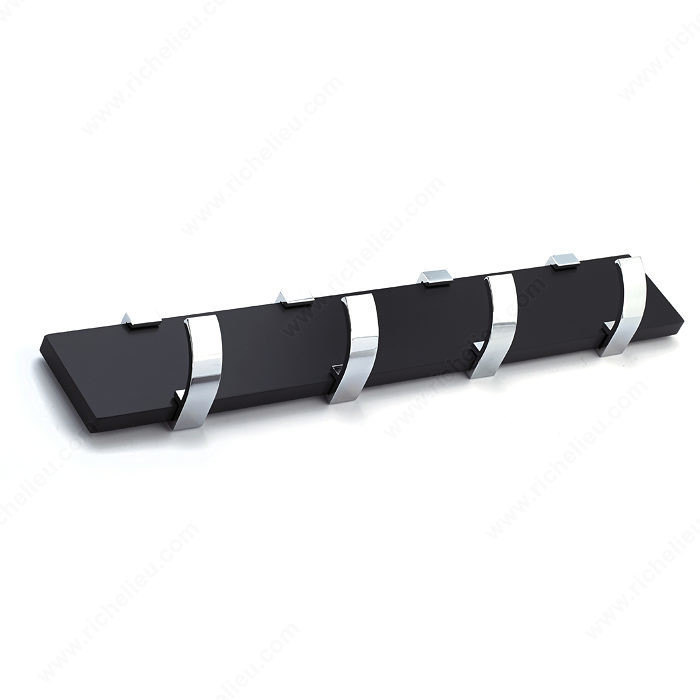 Contemporary Hook Rack - 1182, Board Finish Black, Finish Chrome / Black, Our Divisions Nystrom