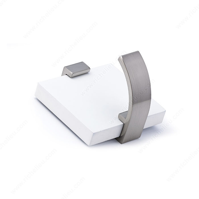 Contemporary Metal Hook - 1192, Finish White / Brushed Nickel, Our Divisions Nystrom