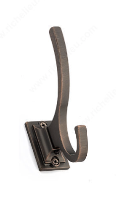 Transitional Metal Hook - 1233, Finish Brushed Oil-Rubbed Bronze, Our Divisions Nystrom