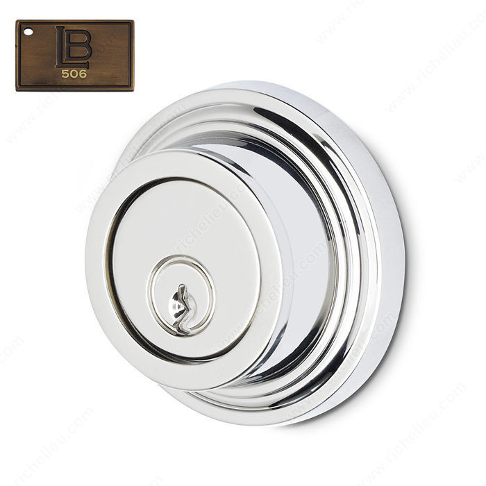 Auxiliary Deadbolt, Double Cylinder, 2.38 - New York, Finish Brushed Antique Brass