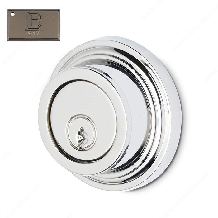 Auxiliary Deadbolt, Double Cylinder, 2.75 - New York, Finish Brushed Antique Nickel
