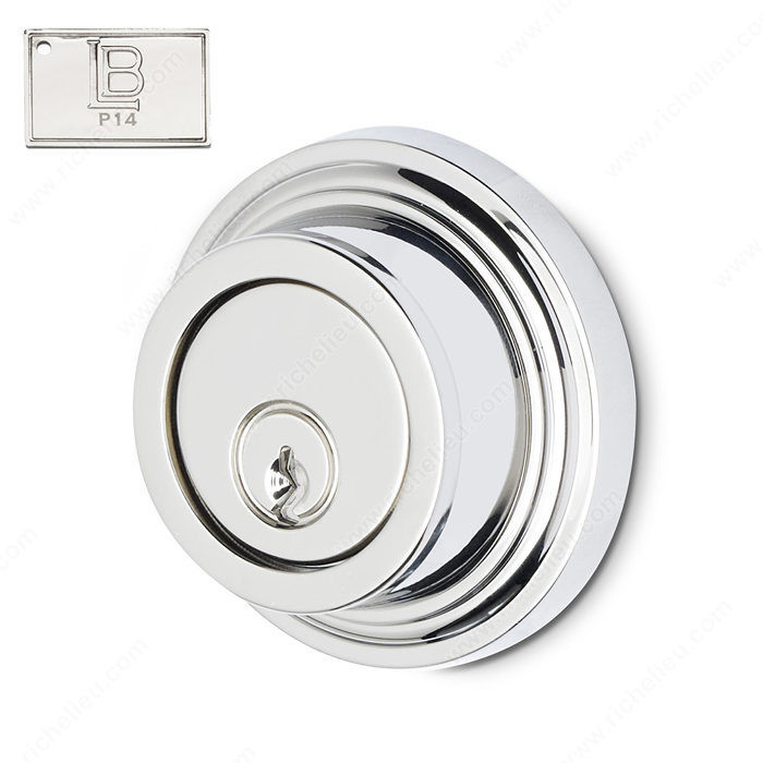 Auxiliary Deadbolt, Double Cylinder, 2.75 - New York, Finish PVD Polished Nickel