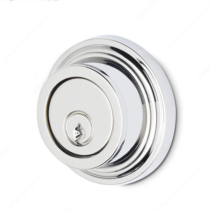 Auxiliary Deadbolt, Single Cylinder, 2.38 - New York, Finish Brushed Antique Nickel