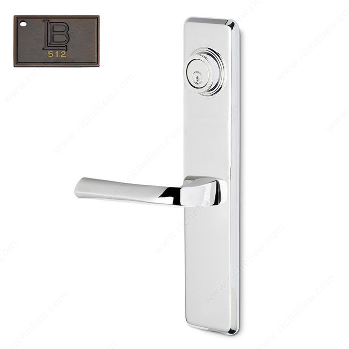 Left Deadbolt Escutcheon, Double Cylinder, Lever L6/L6, 2.38 - New York, Finish Brushed Oil-Rubbed Bronze