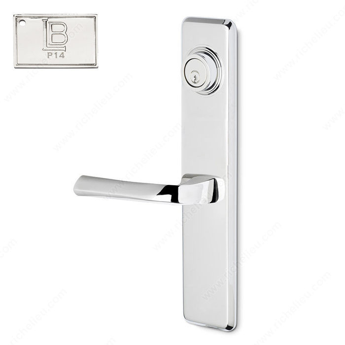 Left Deadbolt Escutcheon, Double Cylinder, Lever L6/L6, 2.38 - New York, Finish PVD Polished Nickel