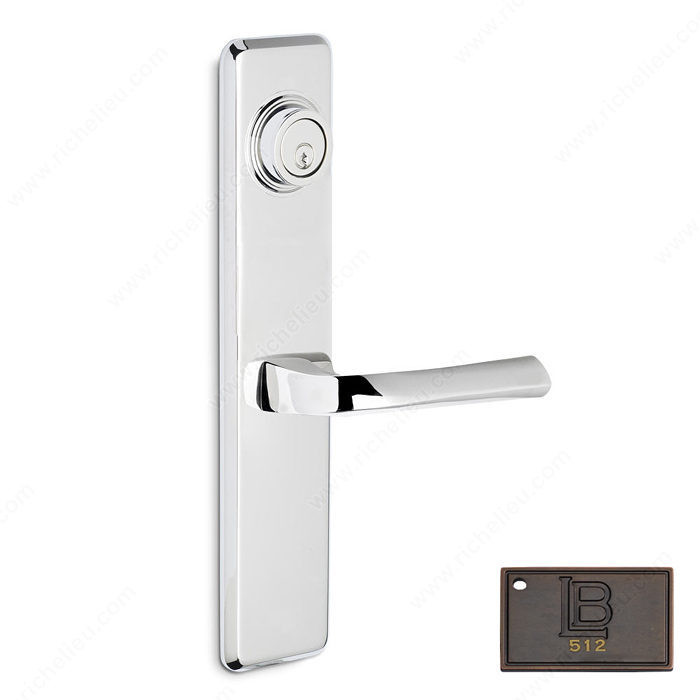 Right Deadbolt Escutcheon, Double Cylinder, Lever L6/L6, 2.38 - New York, Finish Brushed Oil-Rubbed Bronze