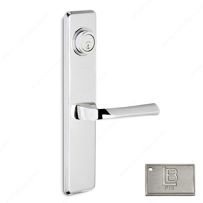 Right Deadbolt Escutcheon, Double Cylinder, Lever L6/L6, 2.38 - New York, Finish PVD Brushed Nickel