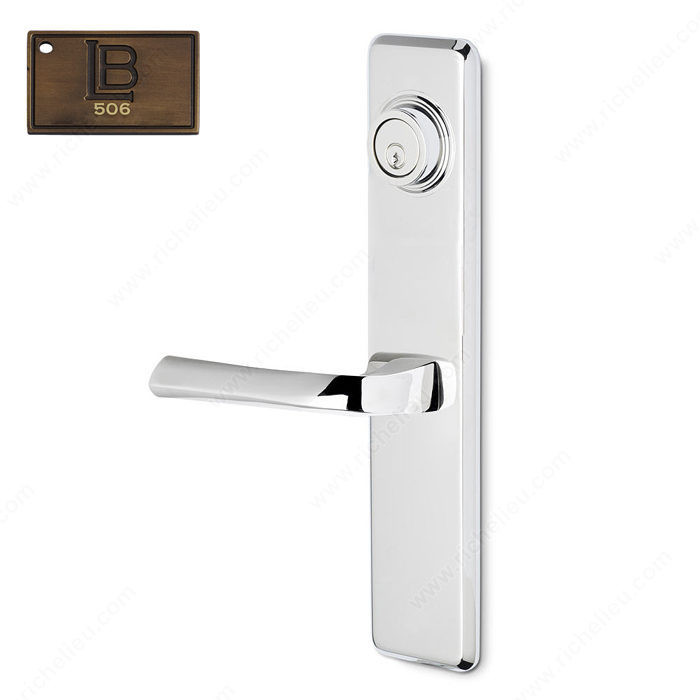Left Deadbolt Escutcheon, Single Cylinder, Lever L6/L6, 2.75 - New York, Finish Brushed Antique Brass