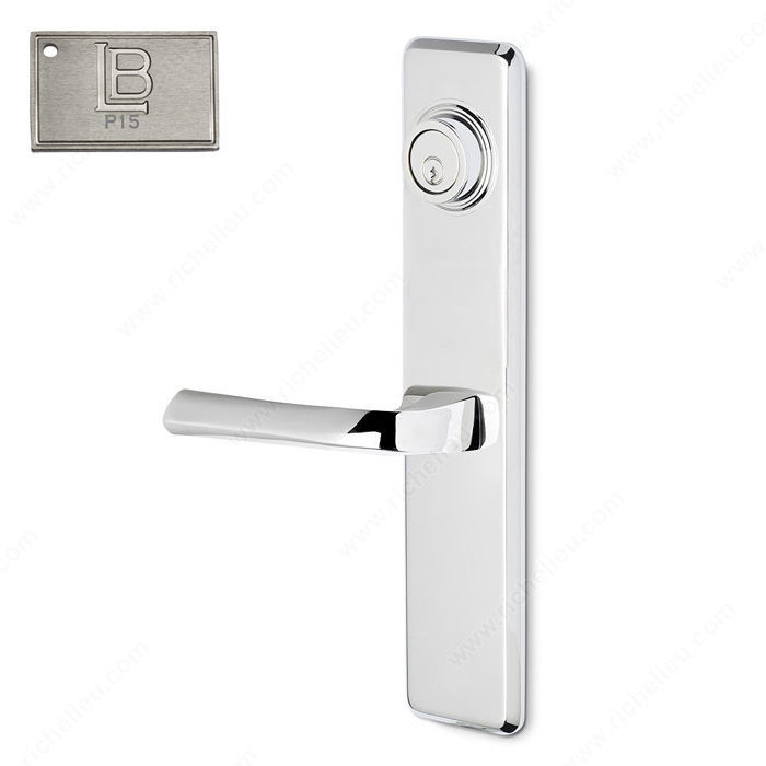 Left Deadbolt Escutcheon, Single Cylinder, Lever L6/L6, 2.75 - New York, Finish PVD Brushed Nickel