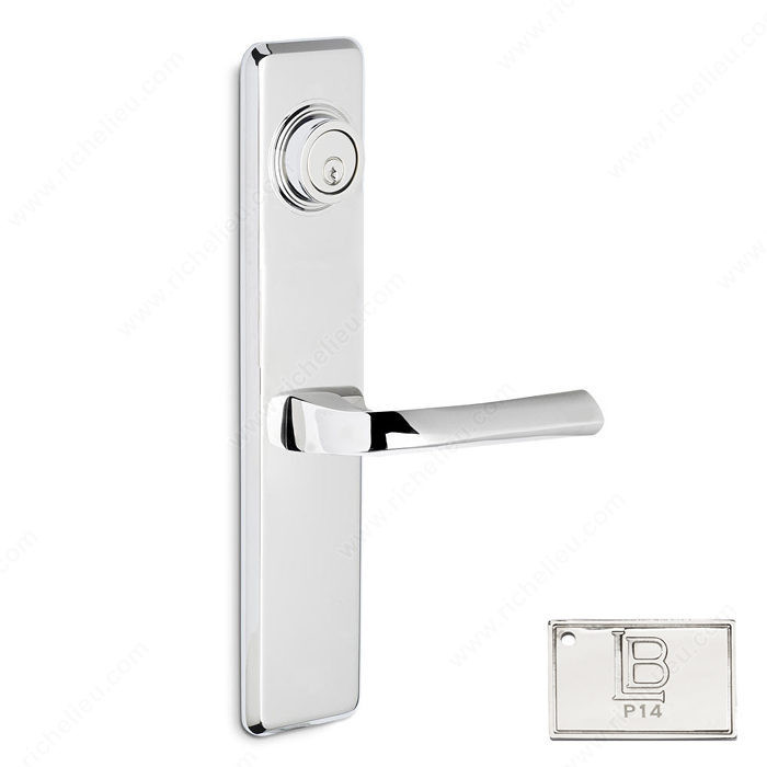 Right Deadbolt Escutcheon, Single Cylinder, Lever L6/L6, 2.75 - New York, Finish PVD Polished Nickel