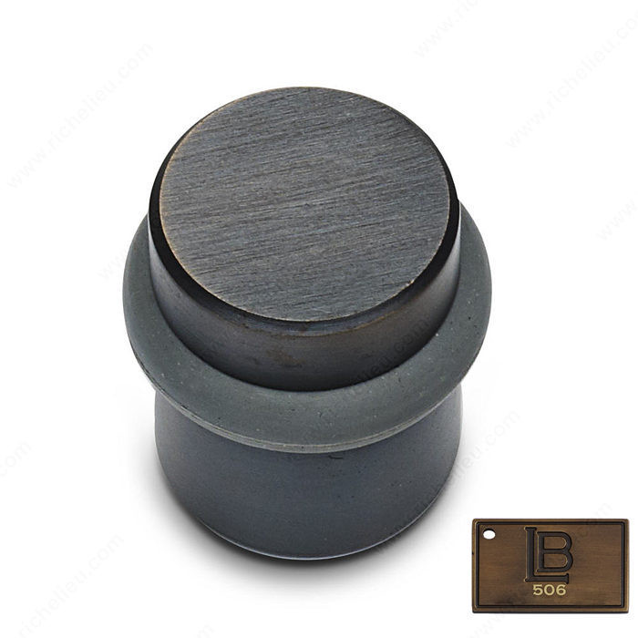 Cylindrical Door Stop - Brass, Finish Brushed Antique Brass