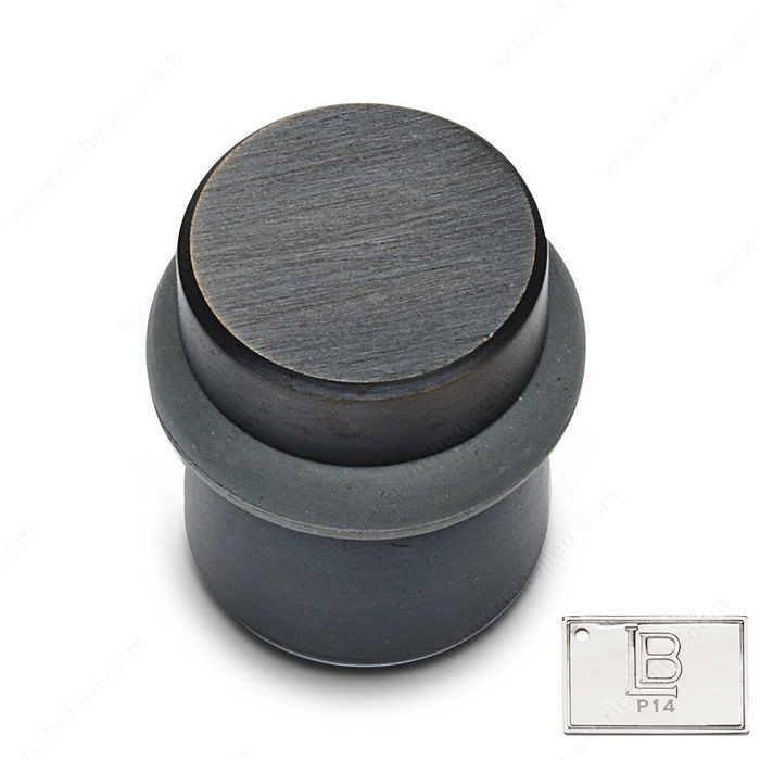 Cylindrical Door Stop - Brass, Finish PVD Polished Nickel