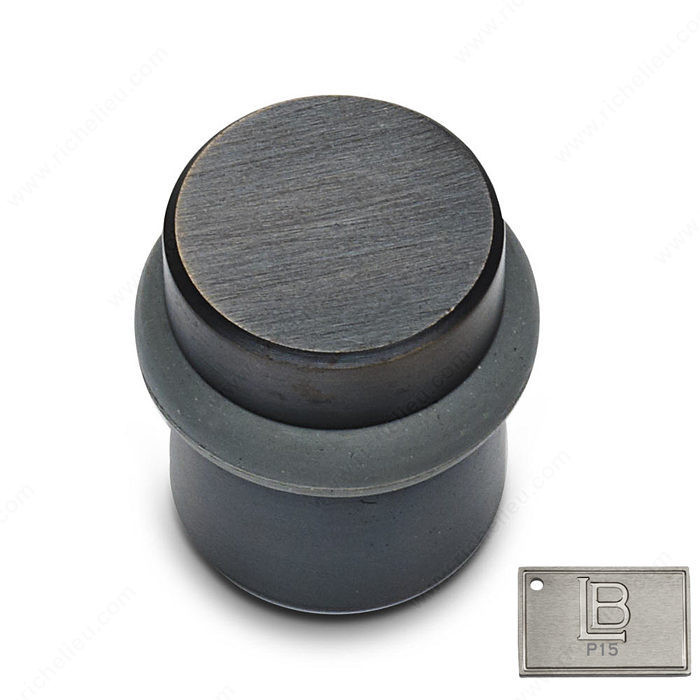 Cylindrical Door Stop - Brass, Finish PVD Brushed Nickel
