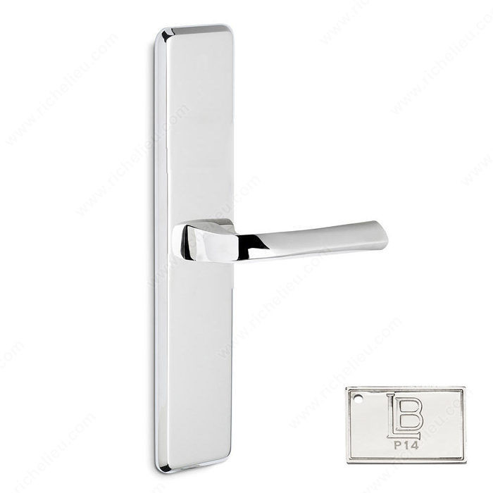 Right Escutcheon Single Dummy Set, Lever L6 - New York, Finish PVD Polished Nickel