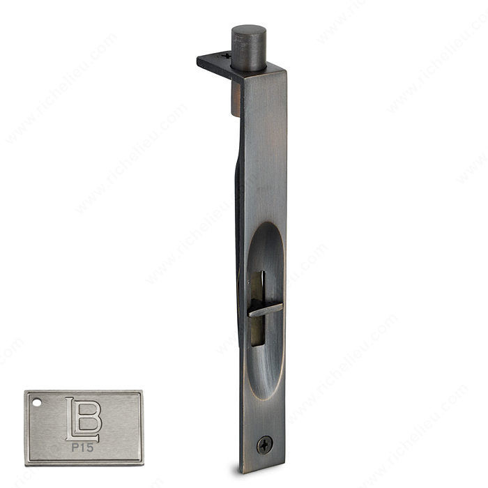 Flush Bolt - Brass, Finish PVD Brushed Nickel