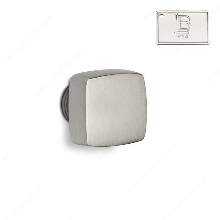 Transitional Brass Knob - C6, Finish PVD Polished Nickel, Type Cabinet Knob Square C6