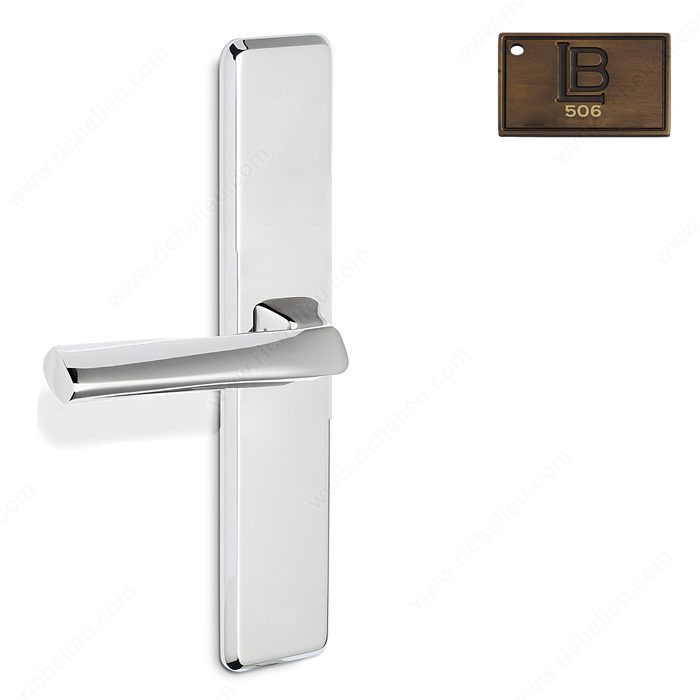 Left Mortise Escutcheon Full Dummy, Lever L6/L6 - New York, Finish Brushed Antique Brass