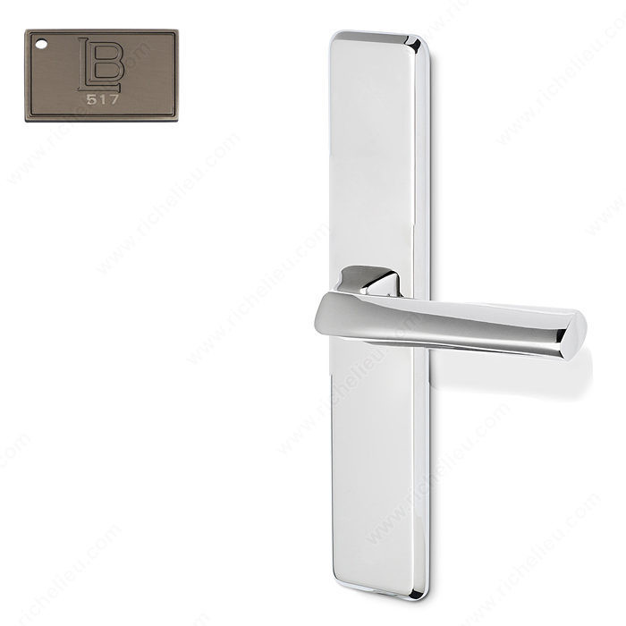Right Mortise Escutcheon Full Dummy, Lever L6/L6 - New York, Finish Brushed Antique Nickel