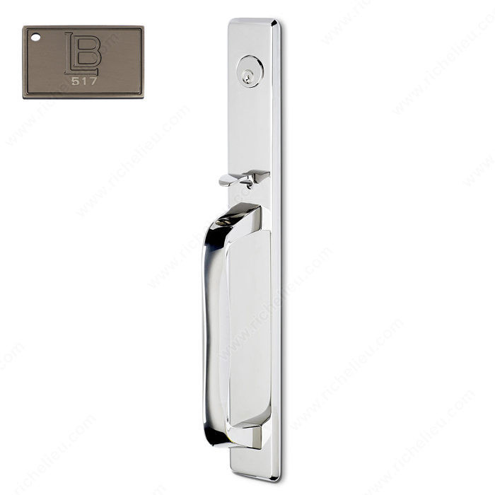 Left Hand Reverse Mortise Handle Entry, Lever L6, 2.50 - New York, Finish Brushed Antique Nickel