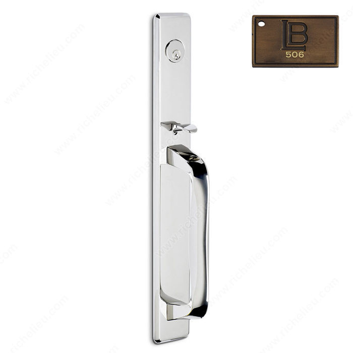 Right Hand Reverse Mortise Handle Entry, Knob K6, 2.75 - New York, Finish Brushed Antique Brass
