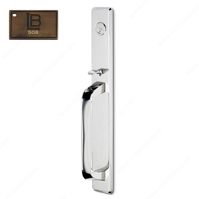 Left Mortise Handle Full Dummy, Knob K6 - New York, Finish Brushed Antique Brass