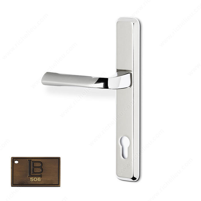 Left Hand Multipoint Entry, European Cylinder, Lever L6 - New York, Finish Brushed Antique Brass