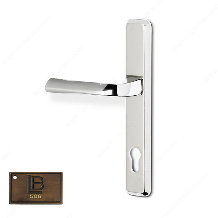 Left Hand Multipoint Patio Entry, European Cylinder, Lever L6 - New York, Finish Brushed Antique Brass
