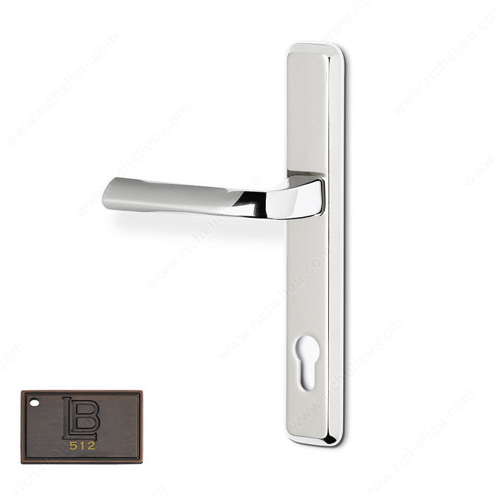 Left Hand Multipoint Patio Entry, European Cylinder, Lever L6 - New York, Finish Brushed Oil-Rubbed Bronze