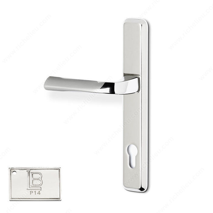 Left Hand Multipoint Patio Entry, European Cylinder, Lever L6 - New York, Finish PVD Polished Nickel