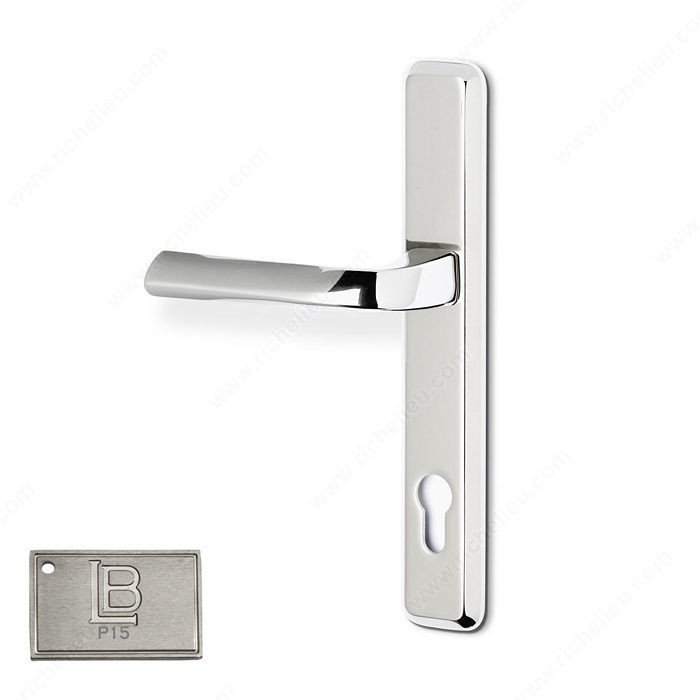 Left Hand Multipoint Patio Entry, European Cylinder, Lever L6 - New York, Finish PVD Brushed Nickel
