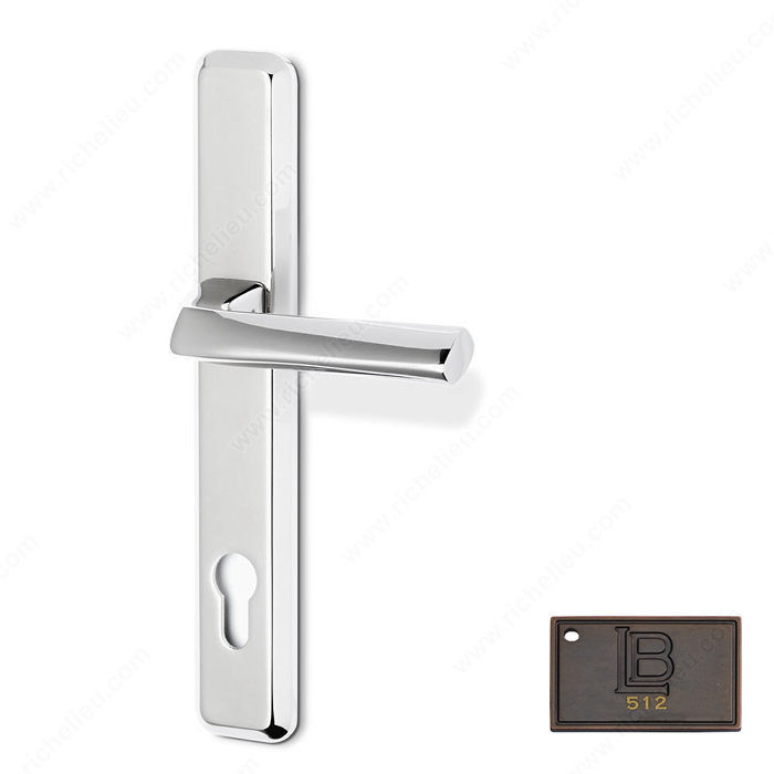 Right Hand Multipoint Patio Entry, European Cylinder, Lever L6 - New York, Finish Brushed Oil-Rubbed Bronze